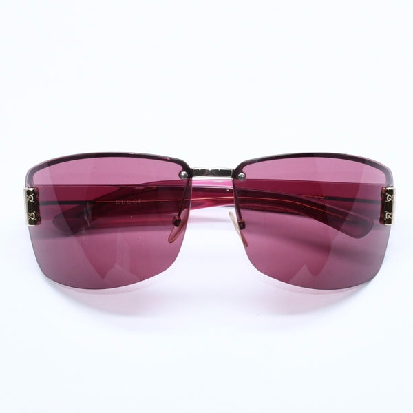 GUCCI Gucci Half Rim Sunglasses Eyewear GG1800/S NP4 Size 65□13 120 Wine Red Gold Good Condition Used 4a005061