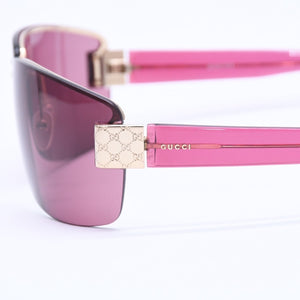 GUCCI Gucci Half Rim Sunglasses Eyewear GG1800/S NP4 Size 65□13 120 Wine Red Gold Good Condition Used 4a005061