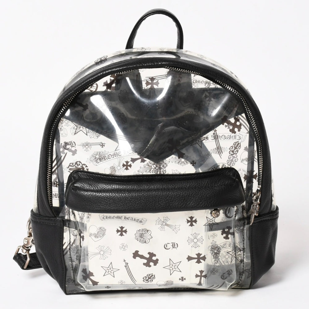 Very good condition CHROME HEARTS BACK TO SCHOOL VINYL Back to school vinyl backpack leather silver 925 all over pattern used 4a005176
