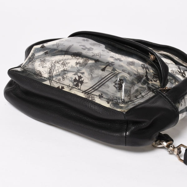 極美品 CHROME HEARTS クロムハーツ BACK TO SCHOOL VINYL バックトゥスクール ビニール バックパック レザー シルバー925 総柄 中古 4a005176