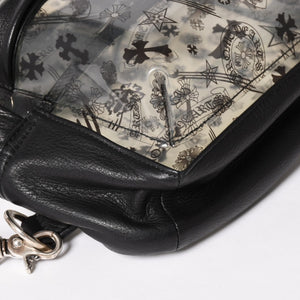 極美品 CHROME HEARTS クロムハーツ BACK TO SCHOOL VINYL バックトゥスクール ビニール バックパック レザー シルバー925 総柄 中古 4a005176