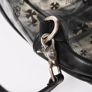 極美品 CHROME HEARTS クロムハーツ BACK TO SCHOOL VINYL バックトゥスクール ビニール バックパック レザー シルバー925 総柄 中古 4a005176
