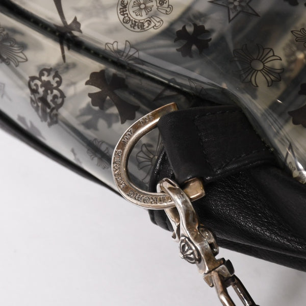 極美品 CHROME HEARTS クロムハーツ BACK TO SCHOOL VINYL バックトゥスクール ビニール バックパック レザー シルバー925 総柄 中古 4a005176