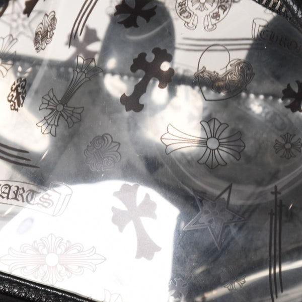 極美品 CHROME HEARTS クロムハーツ BACK TO SCHOOL VINYL バックトゥスクール ビニール バックパック レザー シルバー925 総柄 中古 4a005176
