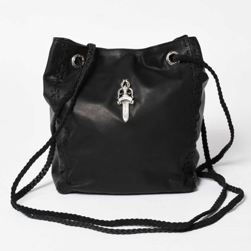 New and unused CHROME HEARTS DIRTY KNEES CHIFFON Dirty Needs Chiffon Shoulder Bag Large Dagger Decoration Used 4a005141