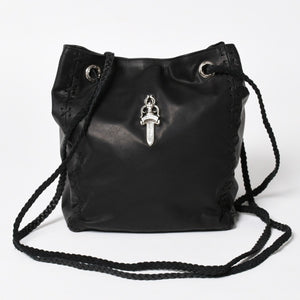 新品未使用 CHROME HEARTS クロムハーツ DIRTY KNEES CHIFFON ダーティニーズ シフォン ショルダーバッグ ラージダガー装飾 中古 4a005141