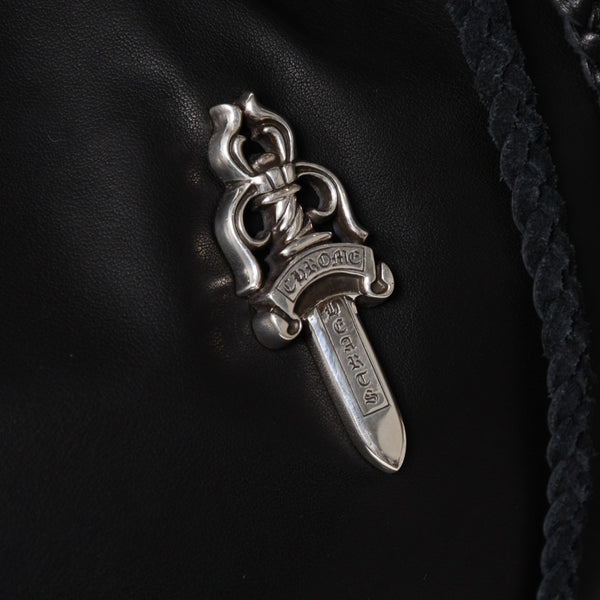 新品未使用 CHROME HEARTS クロムハーツ DIRTY KNEES CHIFFON ダーティニーズ シフォン ショルダーバッグ ラージダガー装飾 中古 4a005141