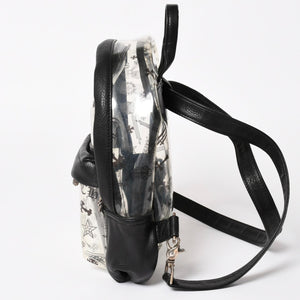 極美品 CHROME HEARTS クロムハーツ BACK TO SCHOOL VINYL バックトゥスクール ビニール バックパック レザー シルバー925 総柄 中古 4a005176