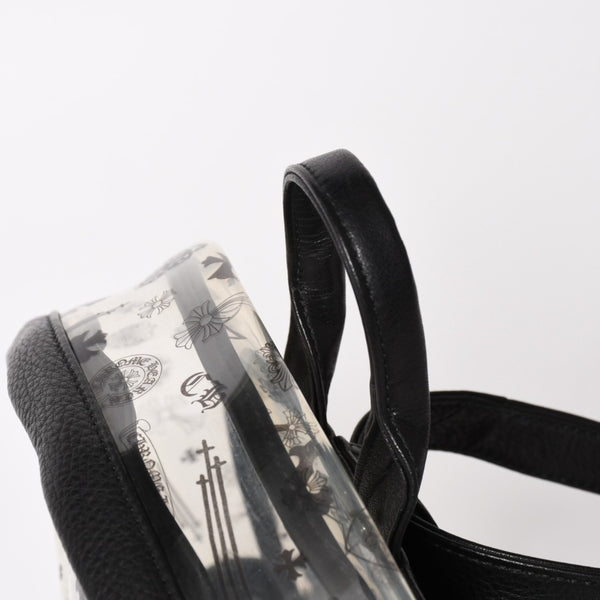 極美品 CHROME HEARTS クロムハーツ BACK TO SCHOOL VINYL バックトゥスクール ビニール バックパック レザー シルバー925 総柄 中古 4a005176