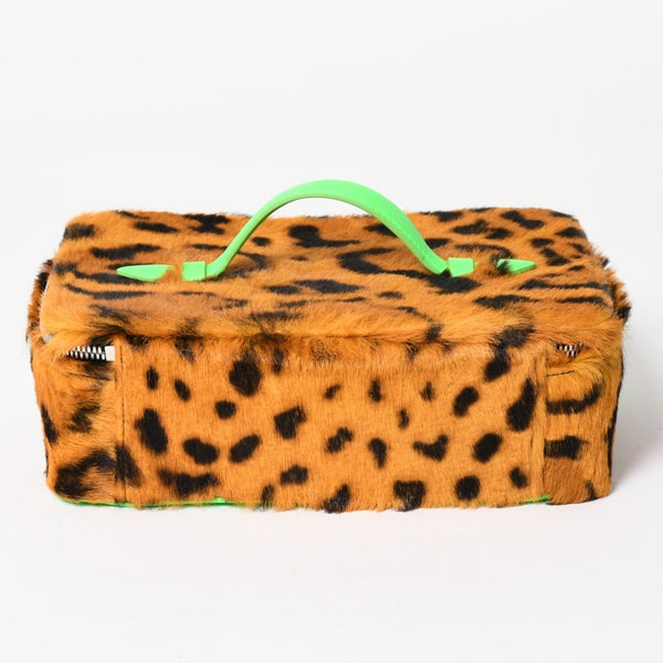 New and unused CHROME HEARTS JEWELRY CASE Jewelry case leather Harako cheetah pattern dagger brown green used 4a005142