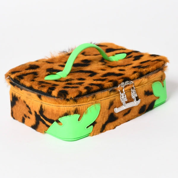 New and unused CHROME HEARTS JEWELRY CASE Jewelry case leather Harako cheetah pattern dagger brown green used 4a005142