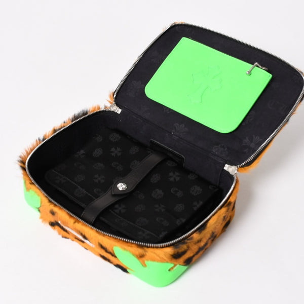 New and unused CHROME HEARTS JEWELRY CASE Jewelry case leather Harako cheetah pattern dagger brown green used 4a005142