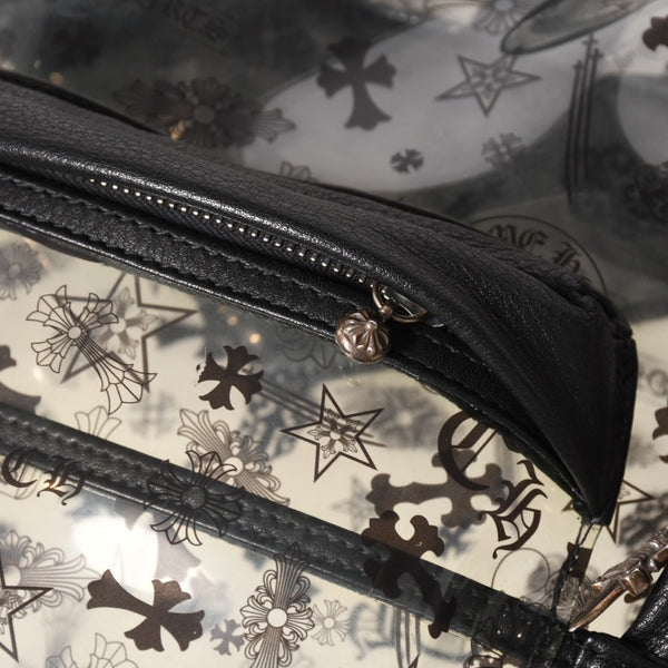極美品 CHROME HEARTS クロムハーツ BACK TO SCHOOL VINYL バックトゥスクール ビニール バックパック レザー シルバー925 総柄 中古 4a005176