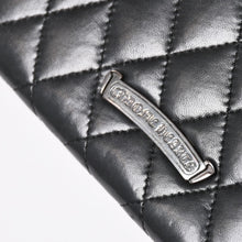 画像をギャラリービューアに読み込む, 極美品 CHROME HEARTS クロムハーツ ディナーバッグ クラッチバッグ ラージクロス マトラッセ ラムスキン ブラック 中古 4a005179