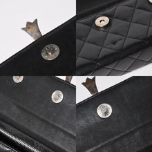 画像をギャラリービューアに読み込む, 極美品 CHROME HEARTS クロムハーツ ディナーバッグ クラッチバッグ ラージクロス マトラッセ ラムスキン ブラック 中古 4a005179