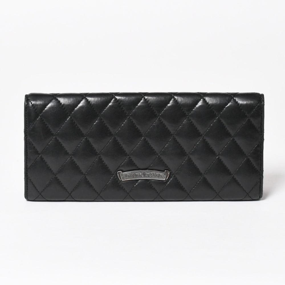 Very Good Condition CHROME HEARTS Dinner Bag Clutch Bag Large Cross Matelasse Lambskin Black Used 4a005179