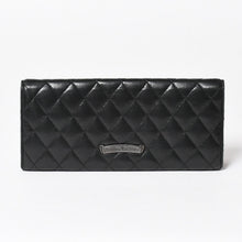 画像をギャラリービューアに読み込む, 極美品 CHROME HEARTS クロムハーツ ディナーバッグ クラッチバッグ ラージクロス マトラッセ ラムスキン ブラック 中古 4a005179