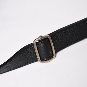 新品同様 CHROME HEARTS クロムハーツ CHプラス レザーショルダーバッグ ダイパーバッグ ダガーチャーム CHクロス CHクロスパッチ ブラック レザー シルバー925 中古 4a005234