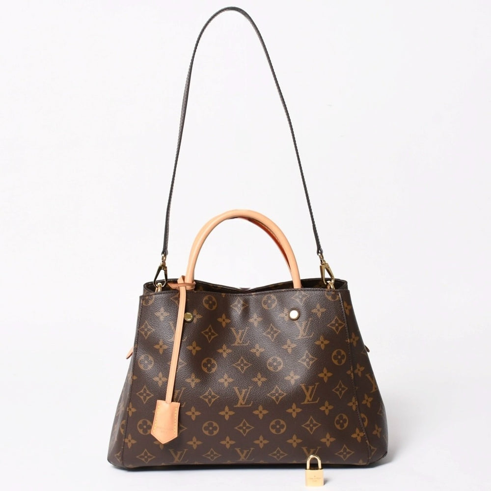 新品同様 LOUIS VUITTON ルイヴィトン モンテーニュMM モノグラム ハンドバッグ M41056 ブラウン 中古 4a004867