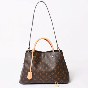 新品同様 LOUIS VUITTON ルイヴィトン モンテーニュMM モノグラム ハンドバッグ M41056 ブラウン 中古 4a004867