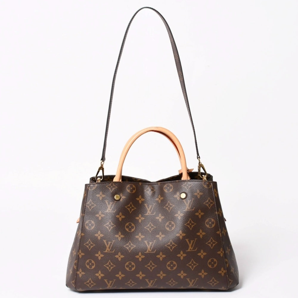 新品同様 LOUIS VUITTON ルイヴィトン モンテーニュMM モノグラム ハンドバッグ M41056 ブラウン 中古 4a004867