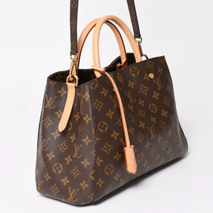 新品同様 LOUIS VUITTON ルイヴィトン モンテーニュMM モノグラム ハンドバッグ M41056 ブラウン 中古 4a004867