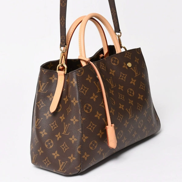 新品同様 LOUIS VUITTON ルイヴィトン モンテーニュMM モノグラム ハンドバッグ M41056 ブラウン 中古 4a004867