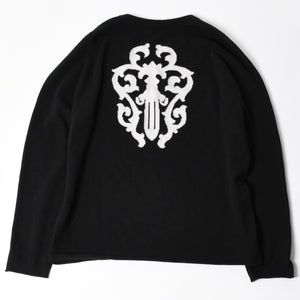 極美品 CHROME HEARTS クロムハーツ × LUCIEN PELLAT-FINET ルシアンペラフィネ ヴァインダガー ニットセーター ブラック 中古 4a005033