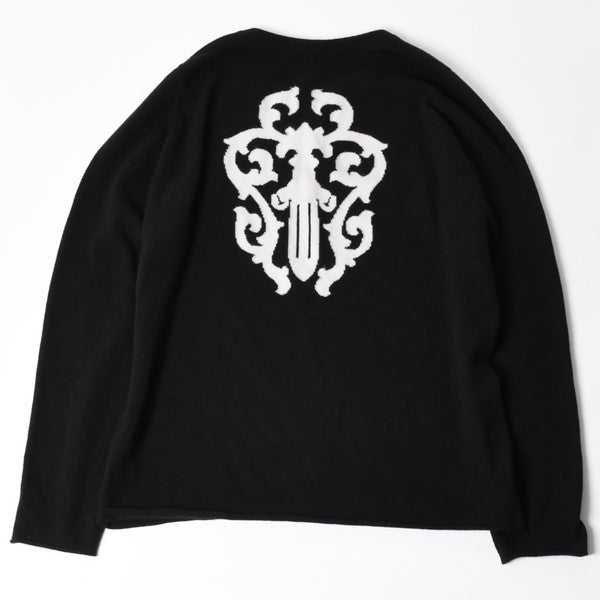 極美品 CHROME HEARTS クロムハーツ × LUCIEN PELLAT-FINET ルシアンペラフィネ ヴァインダガー ニットセーター ブラック 中古 4a005033