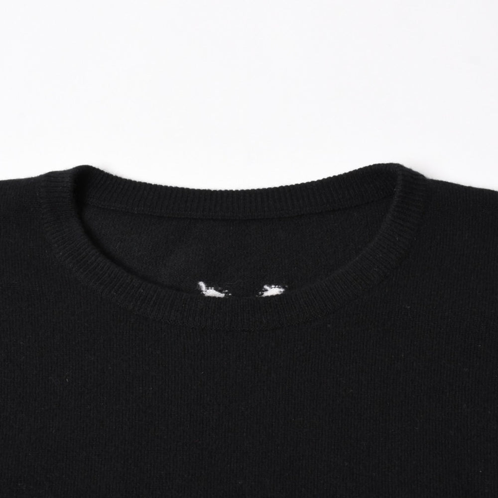 極美品 CHROME HEARTS クロムハーツ × LUCIEN PELLAT-FINET ルシアンペラフィネ ヴァインダガー ニットセーター ブラック 中古 4a005033