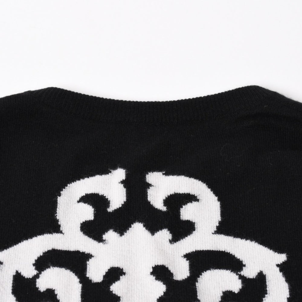 極美品 CHROME HEARTS クロムハーツ × LUCIEN PELLAT-FINET ルシアンペラフィネ ヴァインダガー ニットセーター ブラック 中古 4a005033