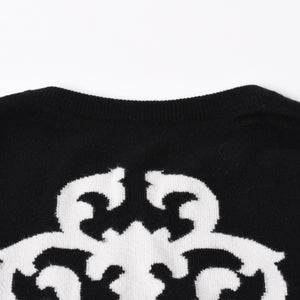 極美品 CHROME HEARTS クロムハーツ × LUCIEN PELLAT-FINET ルシアンペラフィネ ヴァインダガー ニットセーター ブラック 中古 4a005033