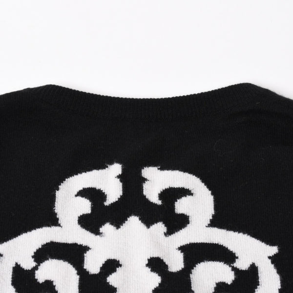 極美品 CHROME HEARTS クロムハーツ × LUCIEN PELLAT-FINET ルシアンペラフィネ ヴァインダガー ニットセーター ブラック 中古 4a005033