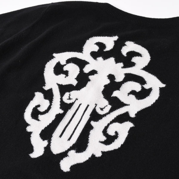 極美品 CHROME HEARTS クロムハーツ × LUCIEN PELLAT-FINET ルシアンペラフィネ ヴァインダガー ニットセーター ブラック 中古 4a005033