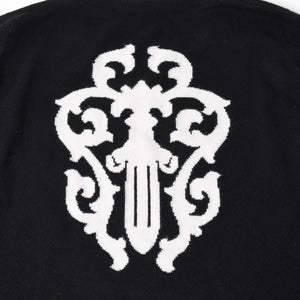 極美品 CHROME HEARTS クロムハーツ × LUCIEN PELLAT-FINET ルシアンペラフィネ ヴァインダガー ニットセーター ブラック 中古 4a005033