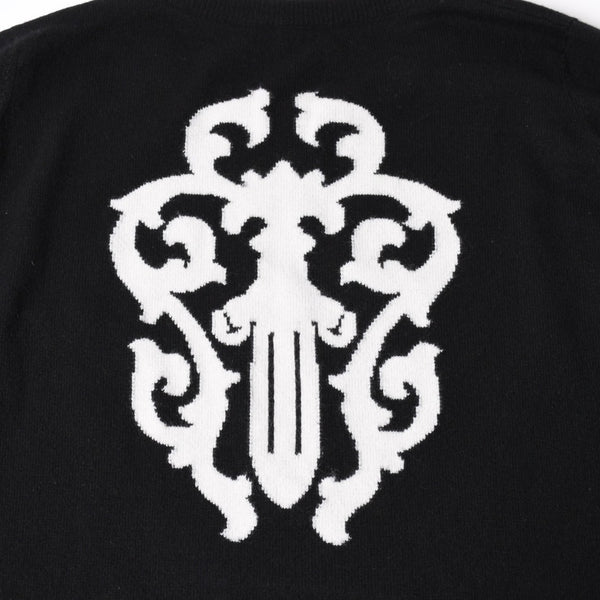 極美品 CHROME HEARTS クロムハーツ × LUCIEN PELLAT-FINET ルシアンペラフィネ ヴァインダガー ニットセーター ブラック 中古 4a005033
