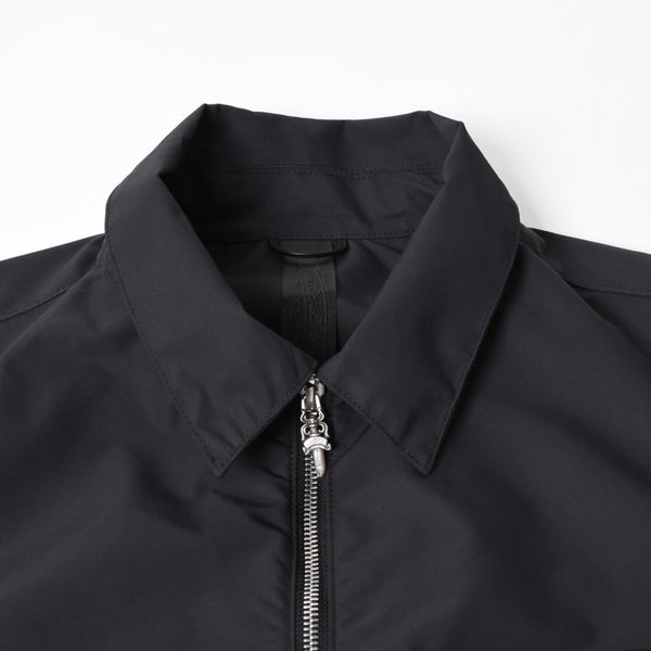 極美品 CHROME HEARTS クロムハーツ Y NOT CARPENTER LEATHER POCKET ナイロンジップシャツ サイズXL CHクロスパッチ 中古 4a005209