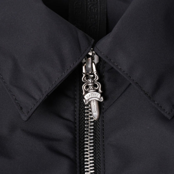 極美品 CHROME HEARTS クロムハーツ Y NOT CARPENTER LEATHER POCKET ナイロンジップシャツ サイズXL CHクロスパッチ 中古 4a005209