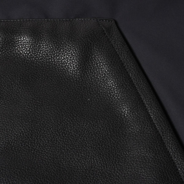 極美品 CHROME HEARTS クロムハーツ Y NOT CARPENTER LEATHER POCKET ナイロンジップシャツ サイズXL CHクロスパッチ 中古 4a005209