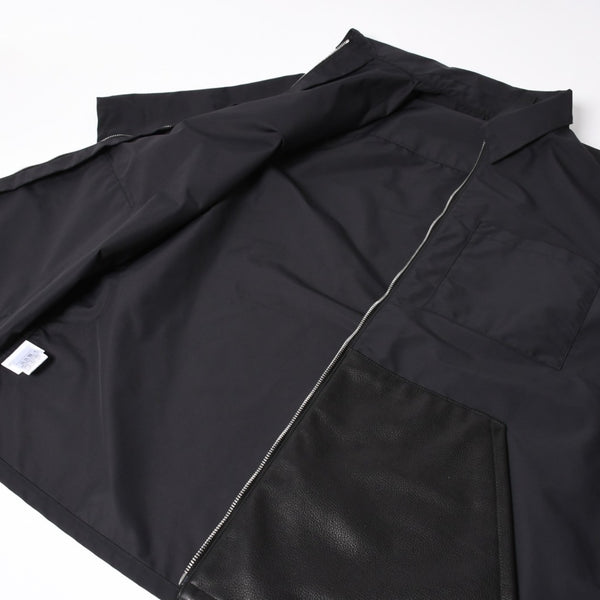 極美品 CHROME HEARTS クロムハーツ Y NOT CARPENTER LEATHER POCKET ナイロンジップシャツ サイズXL CHクロスパッチ 中古 4a005209