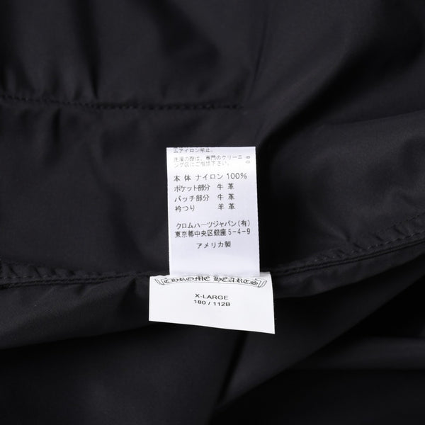 極美品 CHROME HEARTS クロムハーツ Y NOT CARPENTER LEATHER POCKET ナイロンジップシャツ サイズXL CHクロスパッチ 中古 4a005209
