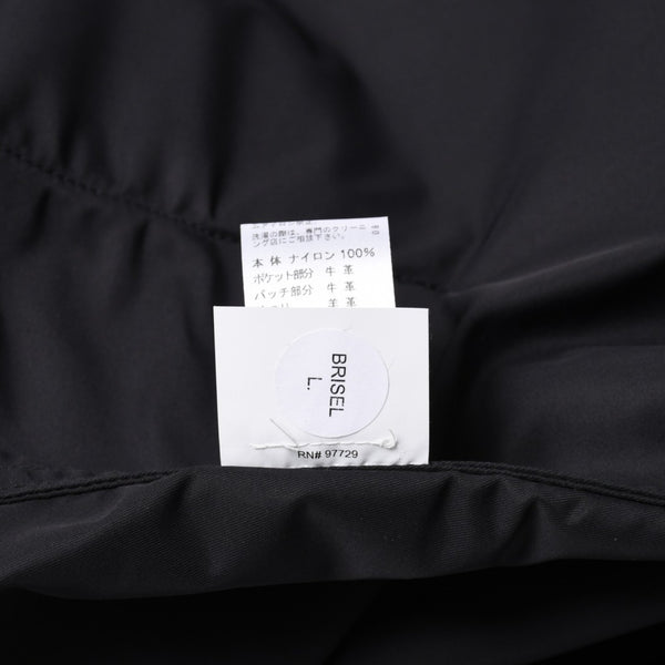 極美品 CHROME HEARTS クロムハーツ Y NOT CARPENTER LEATHER POCKET ナイロンジップシャツ サイズXL CHクロスパッチ 中古 4a005209