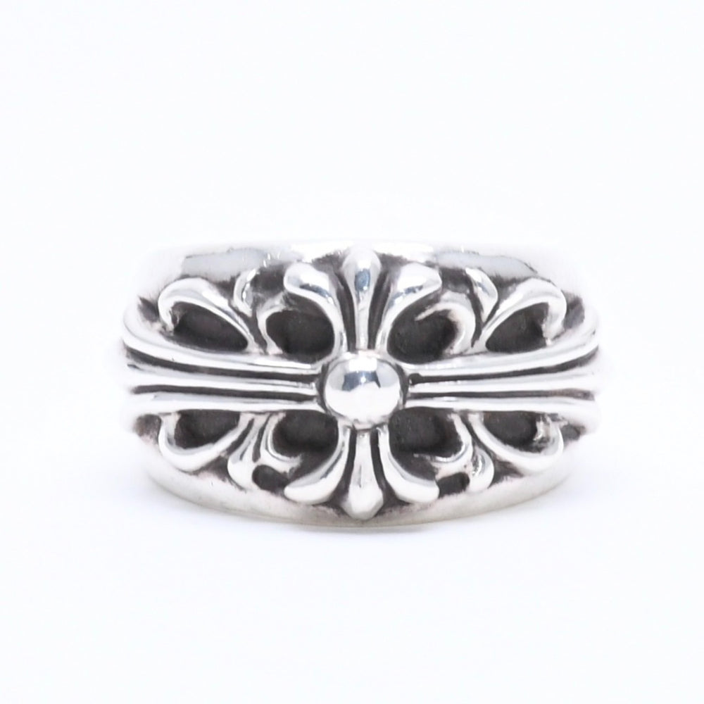 Very Good Condition CHROME HEARTS FLORAL CROSS Ring Weight approx. 18.74g Size 18 Sterling Silver Used 4a005205