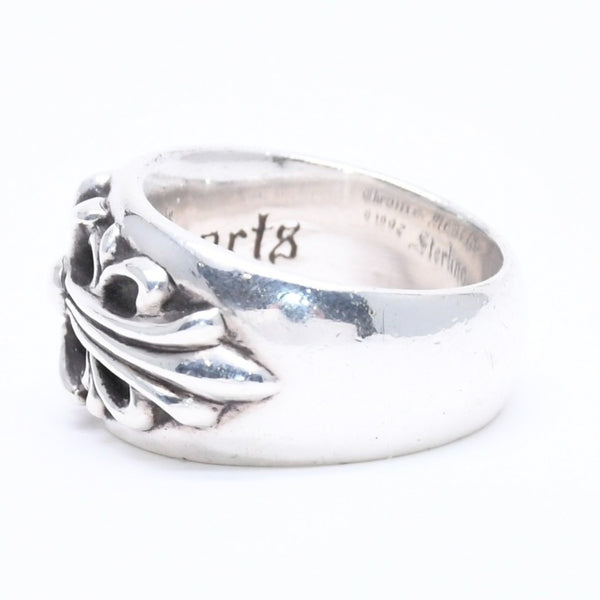 極美品 CHROME HEARTS クロムハーツ FLORAL CROSS フローラルクロス リング 重量約18.74g サイズ18号 スターリングシルバー 中古 4a005205