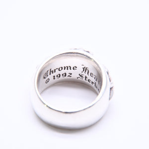極美品 CHROME HEARTS クロムハーツ FLORAL CROSS フローラルクロス リング 重量約18.74g サイズ18号 スターリングシルバー 中古 4a005205