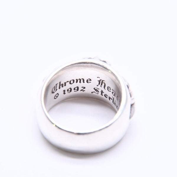 極美品 CHROME HEARTS クロムハーツ FLORAL CROSS フローラルクロス リング 重量約18.74g サイズ18号 スターリングシルバー 中古 4a005205