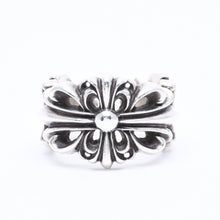 画像をギャラリービューアに読み込む, CHROME HEARTS クロムハーツ DOUBLE FLORAL CROSS ダブルフローラルクロス リング 重量約15.31g サイズ15号 美品 中古 4a005202