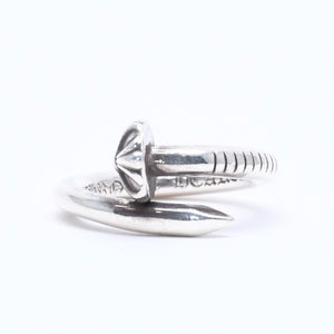 CHROME HEARTS クロムハーツ RNG NAIL W/CROSS BALL ネイル クロスボールリング 重量約6.55g サイズ6号 シルバー925 美品 中古 4a005173