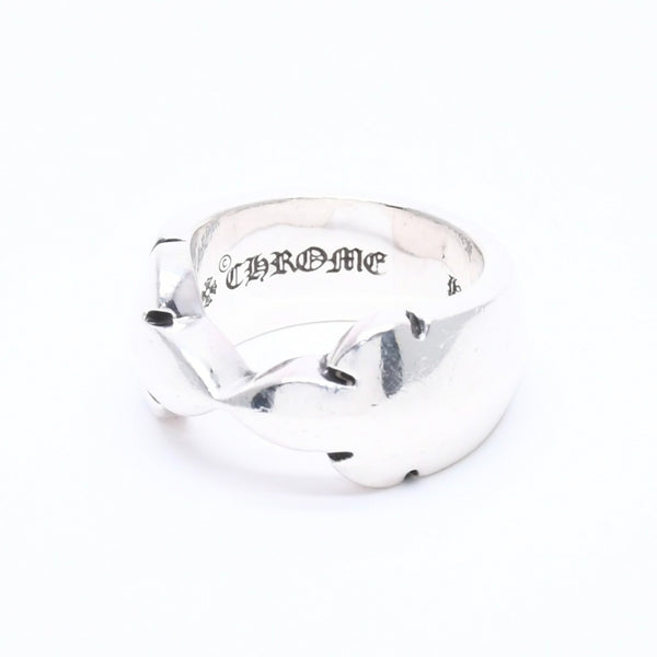 CHROME HEARTS クロムハーツ DOUBLE FLEUR KNEE ダブルフレアニー リング 重量約20.70g サイズ19号 シルバー925 美品 中古 4a005223