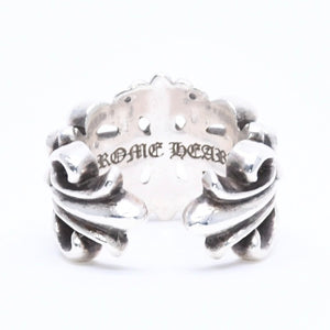 CHROME HEARTS クロムハーツ DOUBLE FLORAL CROSS ダブルフローラルクロス リング 重量約15.31g サイズ15号 美品 中古 4a005202